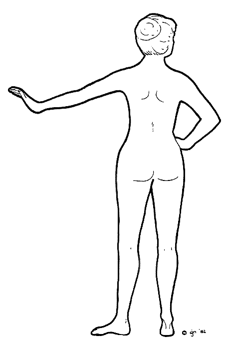 Woman standard figure,back