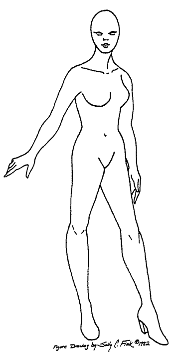 Woman fashion figure, front